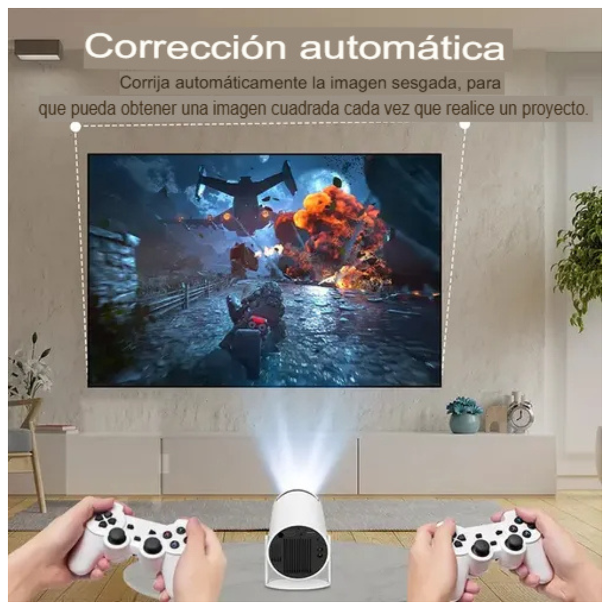Mini consola 2 controles + proyector 4K