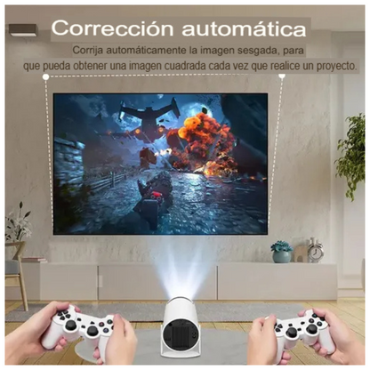 Mini consola 2 controles + proyector 4K