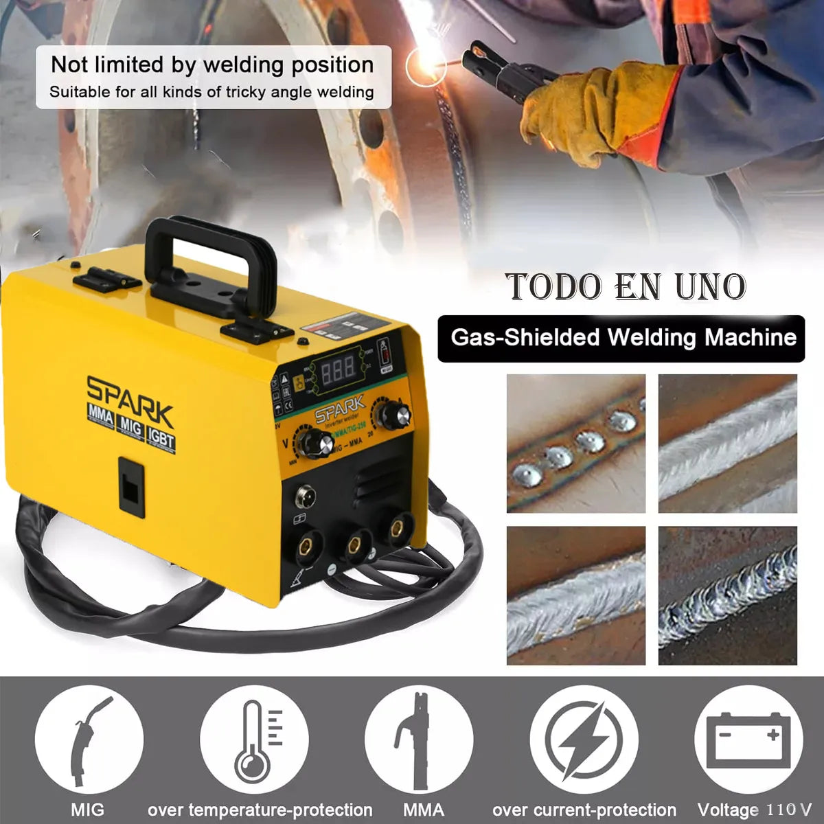 Soldadora 250AMP Spark MMA/MIG/TIG lift